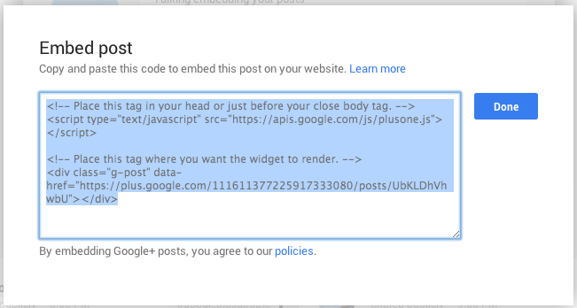 How To Embed Google+ Posts